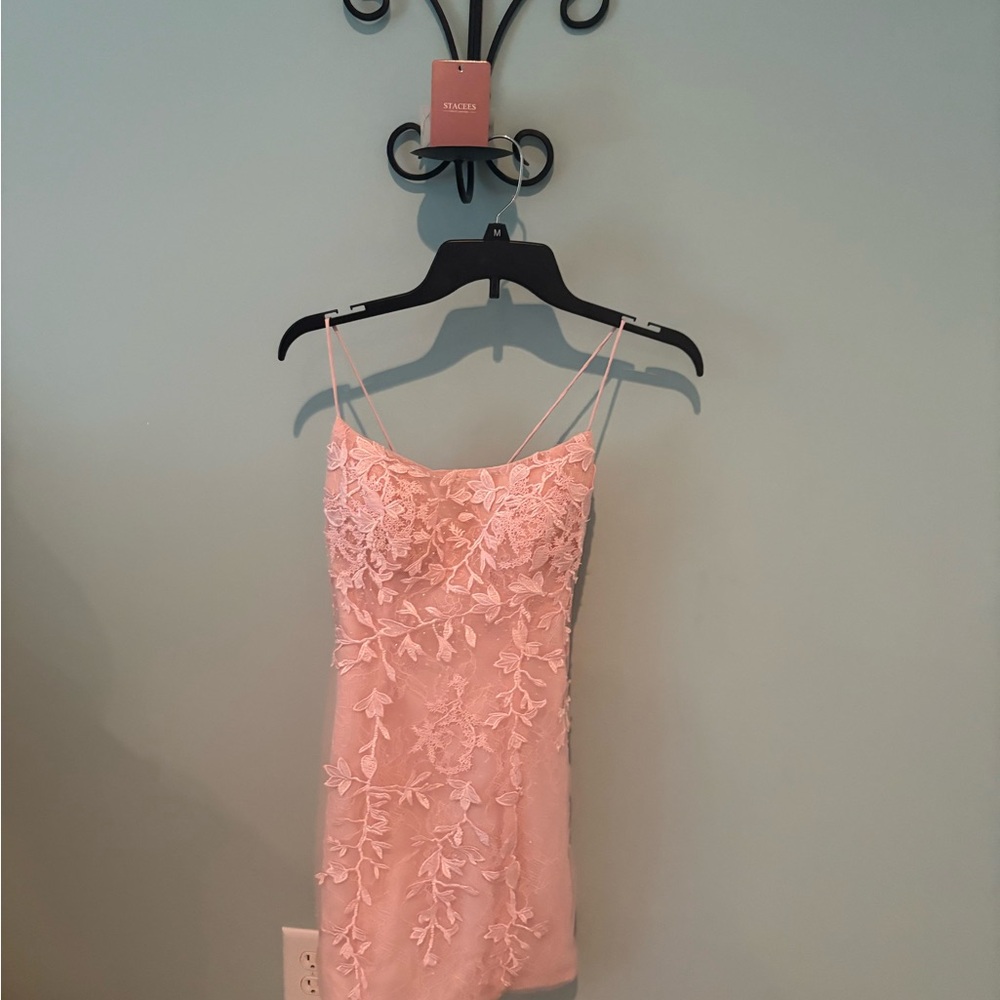 Pink Sequin Mini Dress Spaghetti Strap Slip